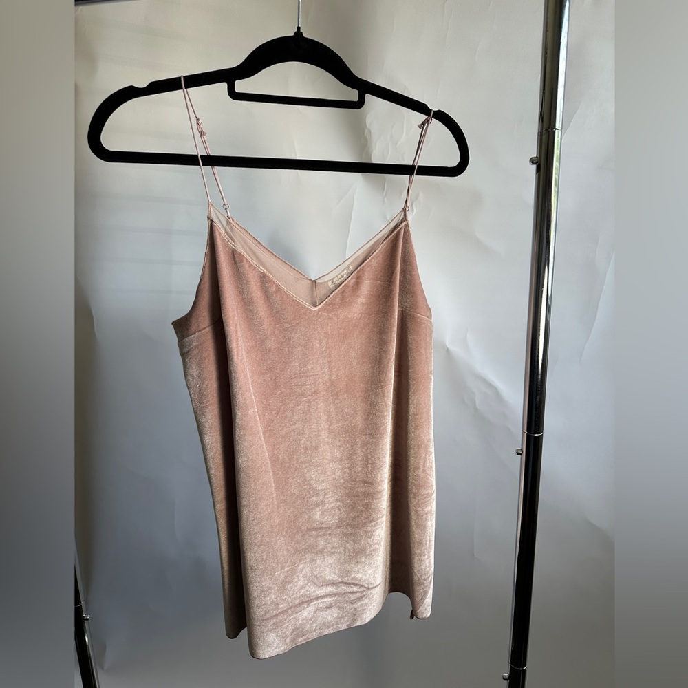 Free People Blush Pink Velvet Cami Tank